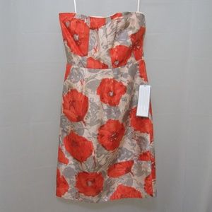 J. Crew Collection Strapless Floral Silk Dress NWT
